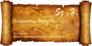 Szepessy Henrik névjegykártya