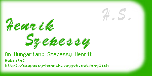 henrik szepessy business card